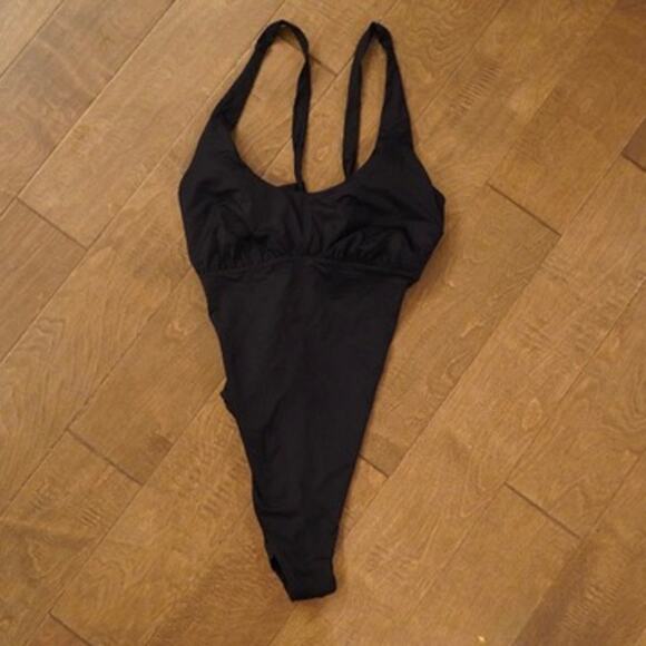 Prana Pullover Crossback Swimsuit Black Womens Size XL